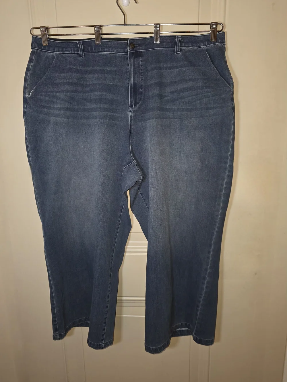 Plus Size Stretch Wide leg Denim Trouser Jeans 26WP‎ Effortless Chic.